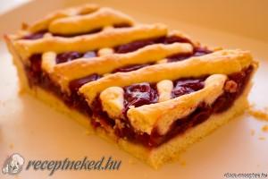 Meggyes rácsos pite kép