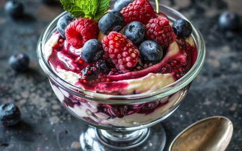 Bogyós-vaníliás túrófagylalt recept fotóval Bogyós-vaníliás túrófagylalt