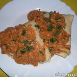 Hússal gombával töltött palacsinta