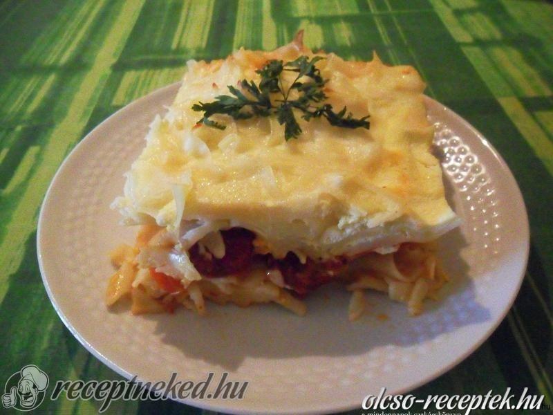 Kolbászos sült rakott tészta