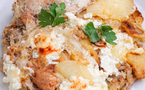 Káposztával rakott sült csirkemell