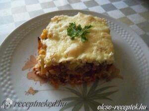 Csőben sült rizses hús zöldbabbal kép