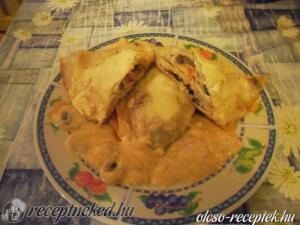 gombás kolbászos palacsinta