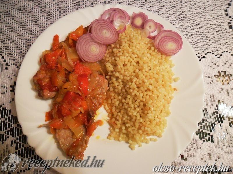 Lecsós tarjaszelet tarhonyával