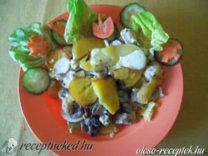 Húsos-gombás rakott krumpli