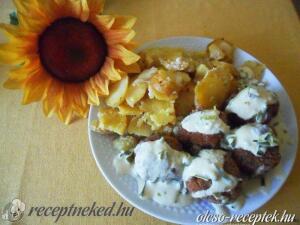 Svéd húsgombocok csőben sült burgonyával