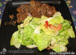 Csirkeszív gombásan kép