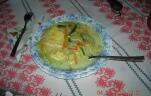 sajtgombóc leves zöldségekkel kép