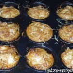 Maradék spagetti muffin formában