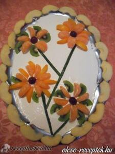 Virágos gyümölcstál kép