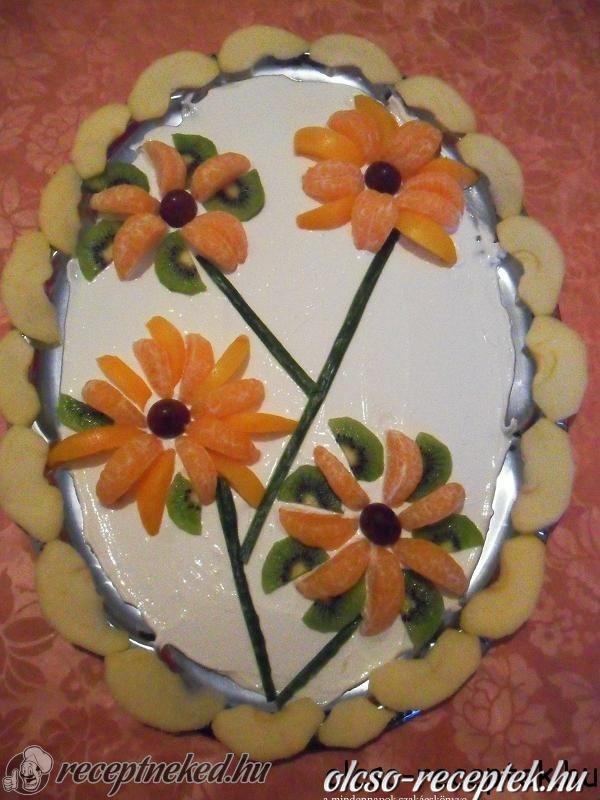 Virágos gyümölcstál kép