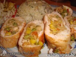 Töltött csirkemell gombás rizzsel