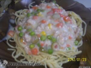 Zöldséges fokhagymás tészta kép