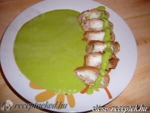 Zöldborsópüré hallal