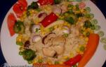 Csirke rizottó zöldségekkel kép