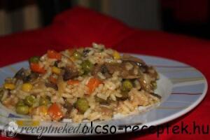 Zöldséges-gombás rizottó