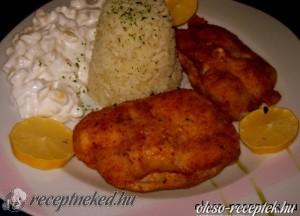 Harcsa szeletek majonézes kukoricasalátával