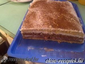 Tejkrémes-mogyorókrémes piskóta