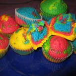 Szivárvány muffin kép