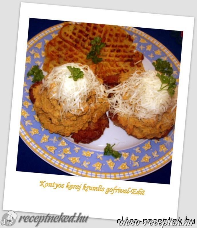 Kontyos karaj burgonyás gofrival