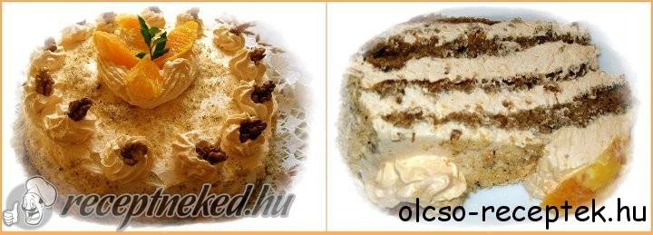 Diós-narancsos torta sárgabarack krémmel
