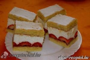 Túrós-epres szelet kép