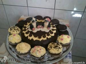 Csokis vaníliakrémes torta kép