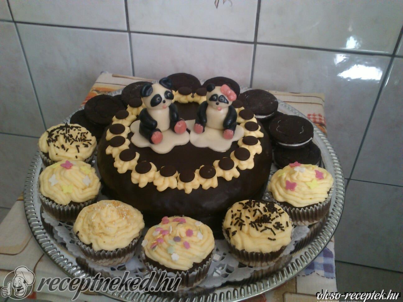 Csokis vaníliakrémes torta kép