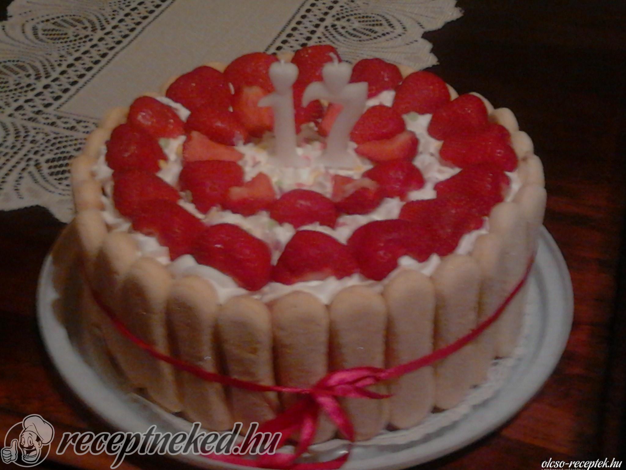 Tejszínes epertorta kép