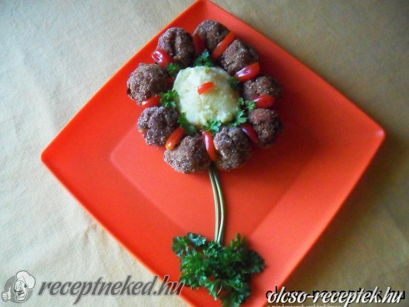 Fasírtból virág kép