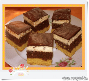 Tejszínes-csokis diós kocka