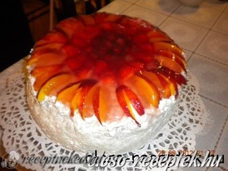 Túrós-rizses mascarponés gyümölcstorta