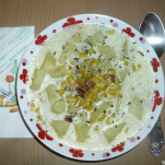 Kukoricás krumpli leves