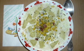 Kukoricás krumpli leves