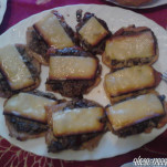 Gombás karajt füstölt sajttal kép