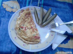 Zöldsges sajtos omlett kép