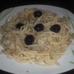 Fokhagymás-tonhalas spagetti