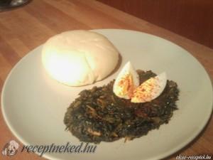 Sült spenót fufuval