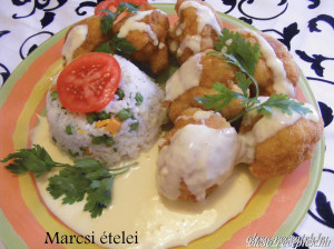 Rántott karfiol sajtmártással kép