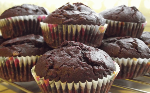Céklás-csokis muffin