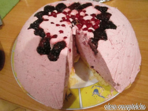 Ribizlis-szedres joghurt torta