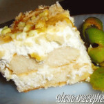 Babapiskóta, tejszínes mézes dinnyével