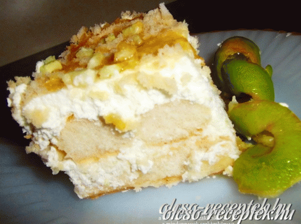 Babapiskóta, tejszínes mézes dinnyével