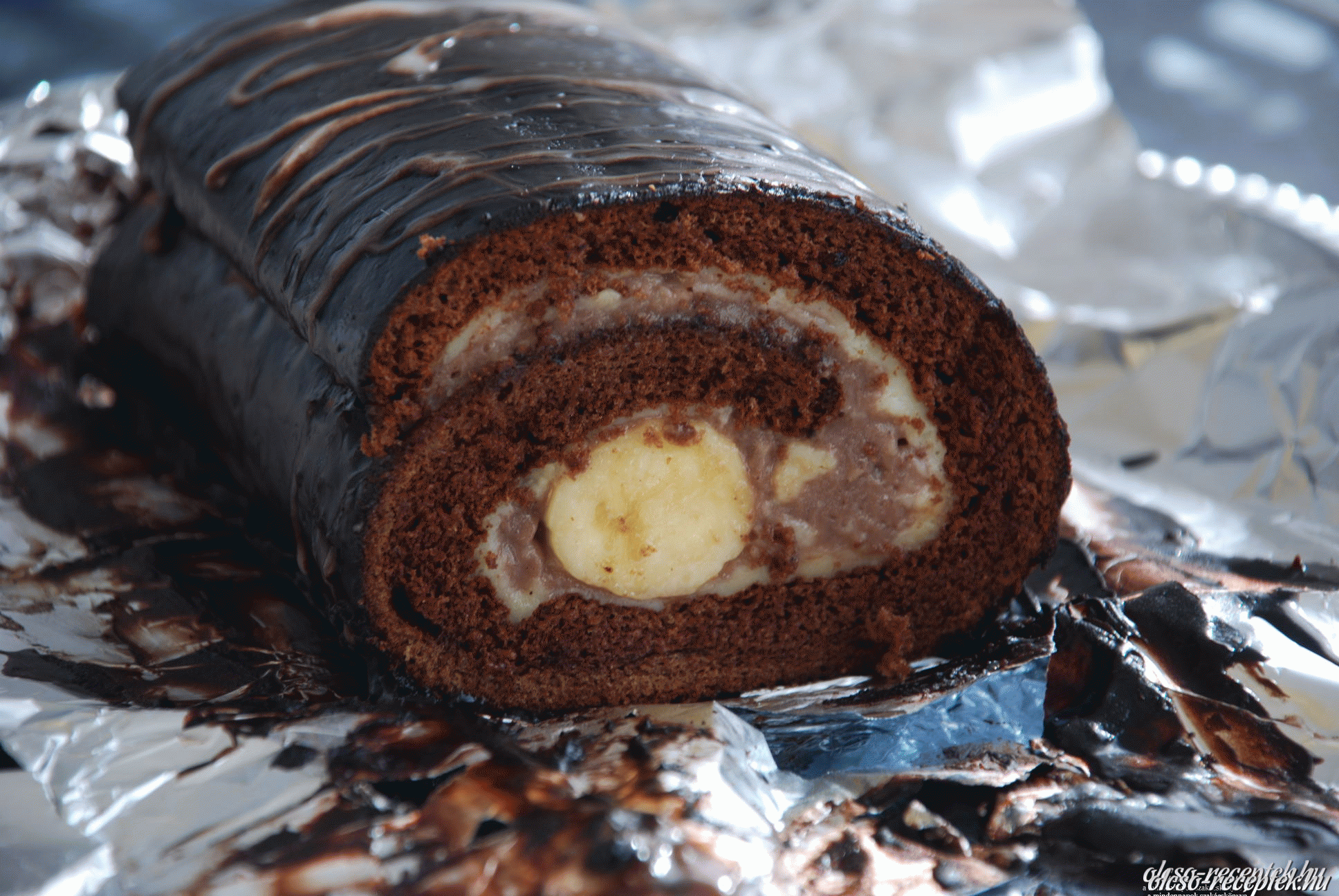 Banános pudingos tekercs