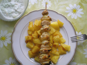 Csirke saslik sütőben