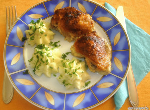 Tejfölös,mustáros,fokhagymás combok