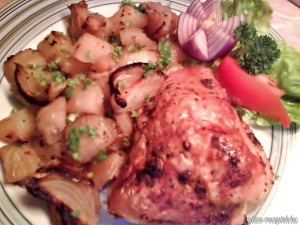 Csirkecombok medvehagymás burgonyával‏