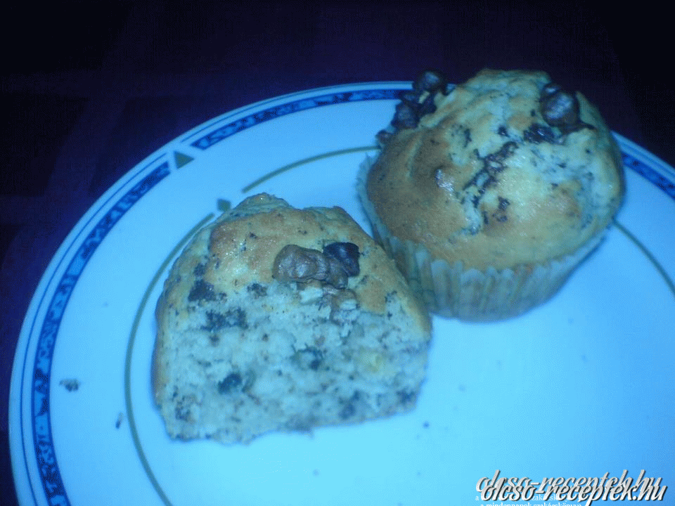 Diós - csokis muffin