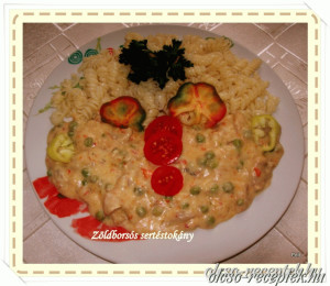 Zöldborsós sertéstokány