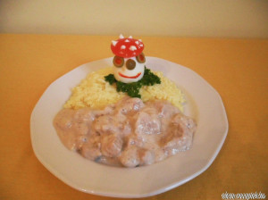 Mustáros, lilahagymás csirkemell kép